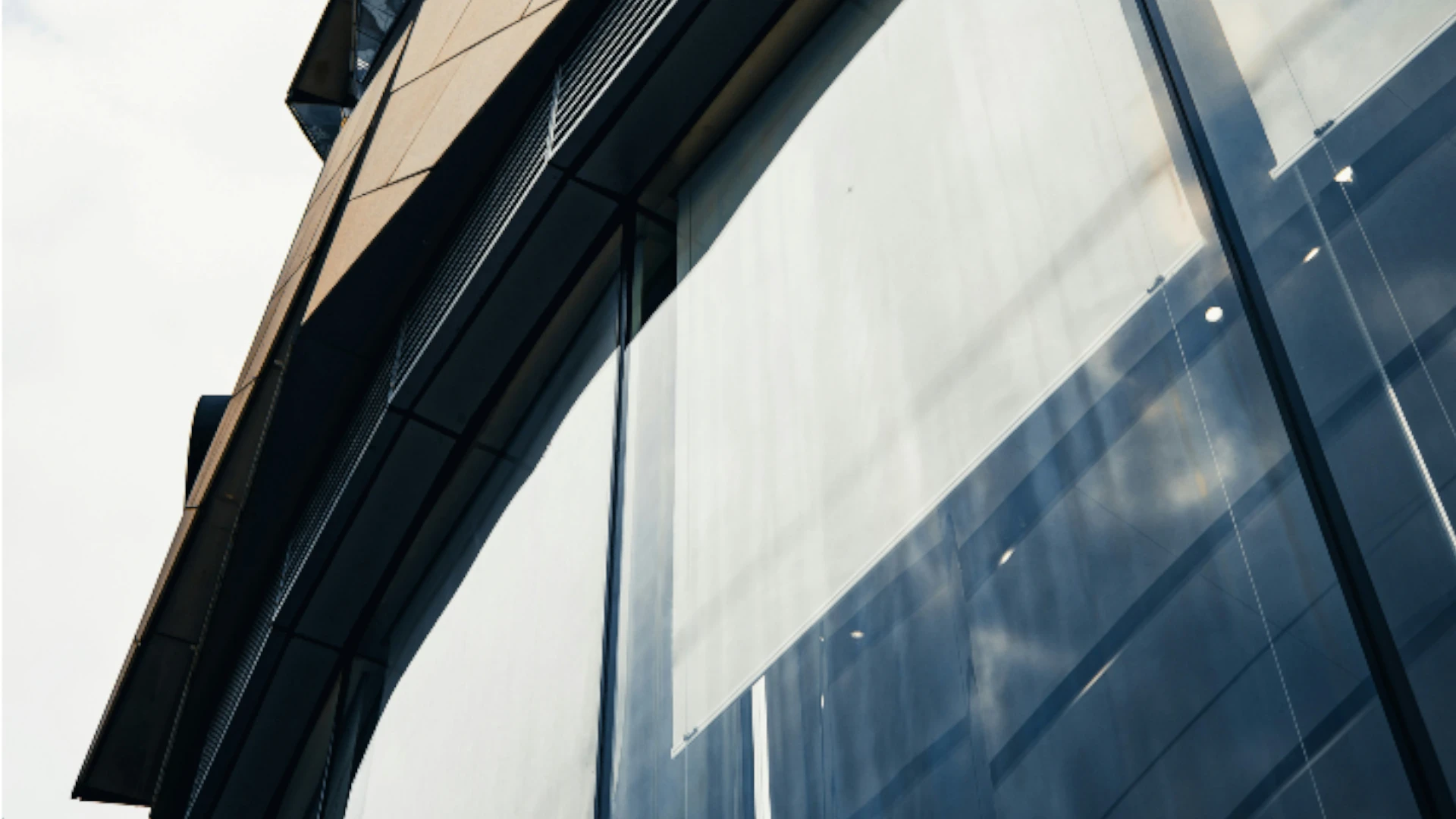 Office building with safety & security film on the windows.